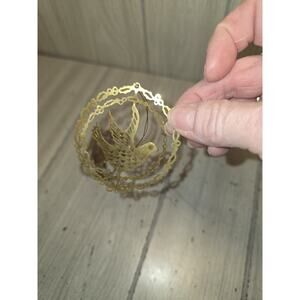 Vtg 1983 Gold Plated Brass Christmas Fantasy Dove Partridge Bird Ornament